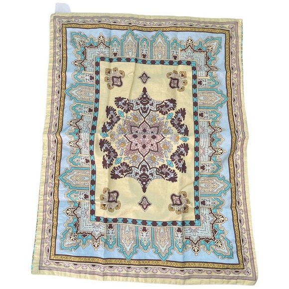 One Echo Teal Medallion Design Standard Pillow Sham Multicolor Boho 100% Cotton - Picture 4 of 9